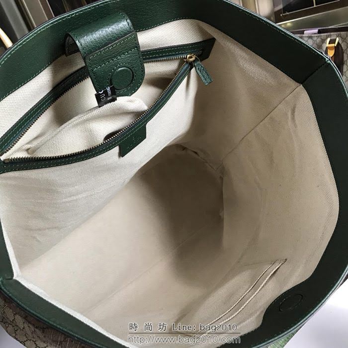 GUCCI 古馳男包 新款 473870 GG Supreme高級人造帆布 黑色紅色織帶裝飾 購物袋